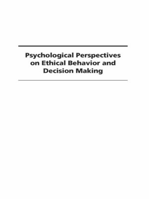 cover image of Psychological Perspectives on Ethical Behavior and Decision Making